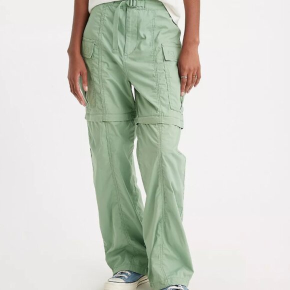 035 Levis X Free People Convertible Cargo Pants in Jade NWT Size 28 - Picture 3 of 12